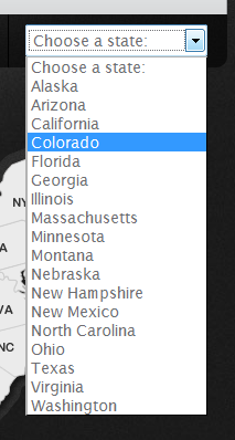 States list on home page